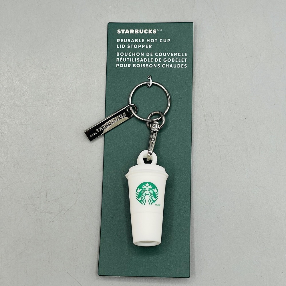 Starbucks Stopper Keychain for Reusable Cup White New Release 2025